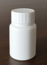 Runde 60ml Plastikflasche, weiße Medizin-Flasche mit Gewicht der Kappen-13.6g